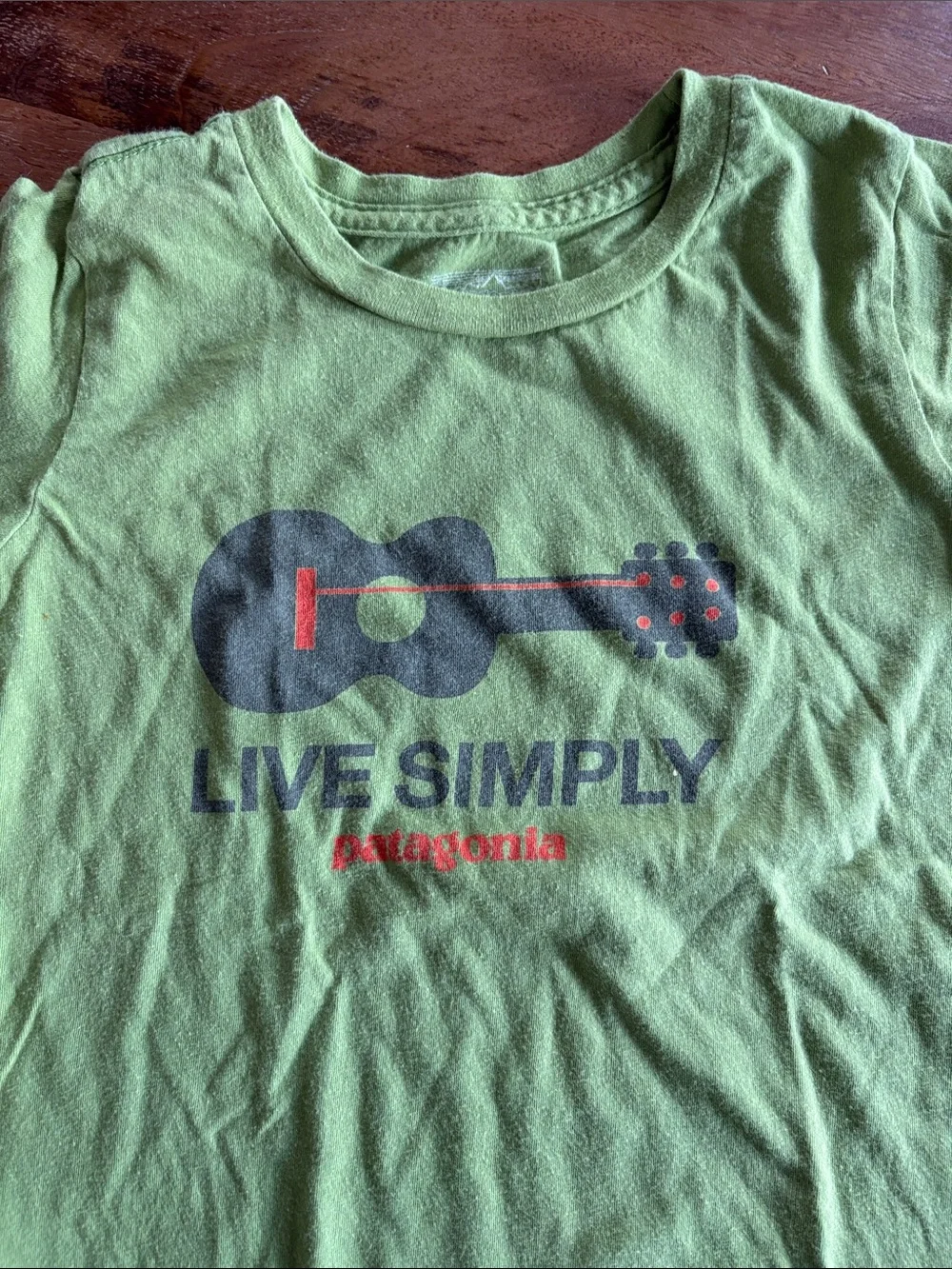 Patagonia- Green Kids Tee with Guitar 